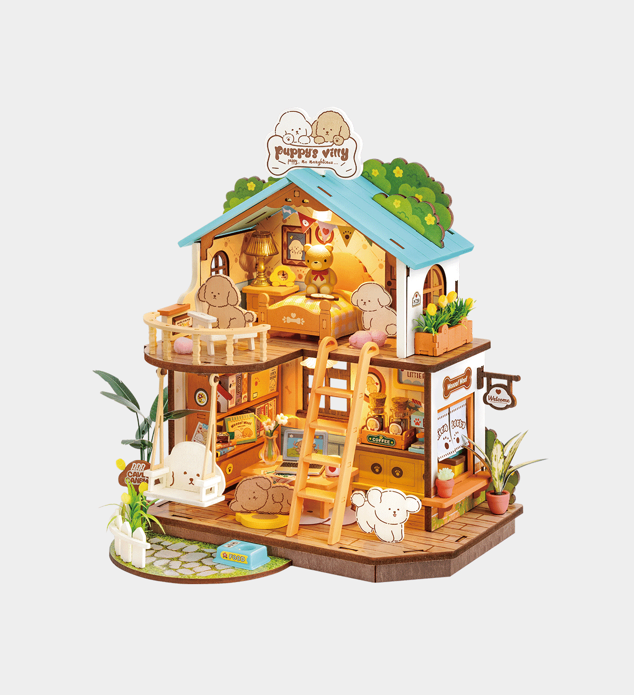 DG169-UK Rolife Puppy's Cozy Villa DIY Miniature House DG169