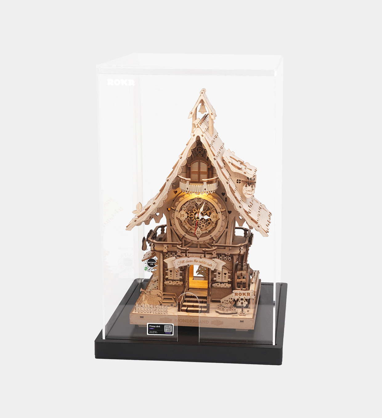 LC901Z-UK Rokr Cuckoo Clock (wood colour) Display Showcase LC901Z