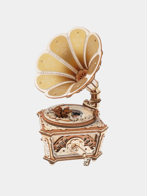 ROKR Diva Gramophone Music Box Wooden 3D Puzzle AMK82