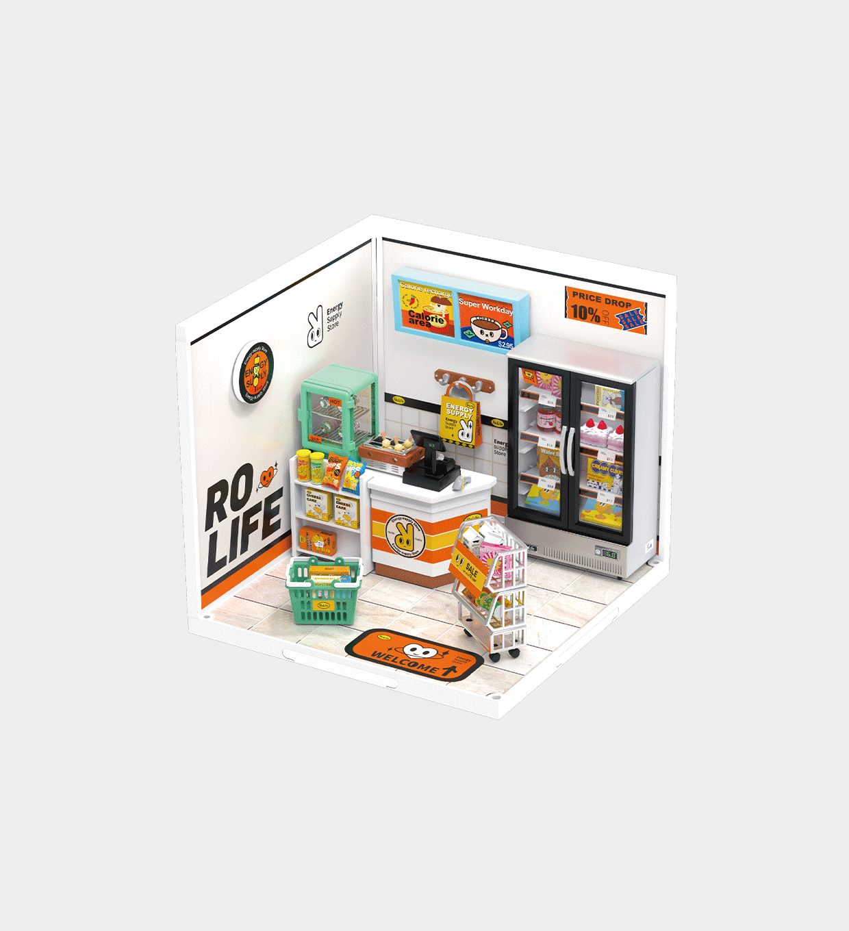 Rolife Super Creator Energy Supply Store Plastic DIY Miniature House Kit DW002