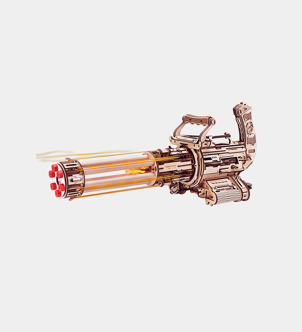 ROKR Rotating-Barrel Machine Gun Toy 3D Wooden Puzzle LQA01