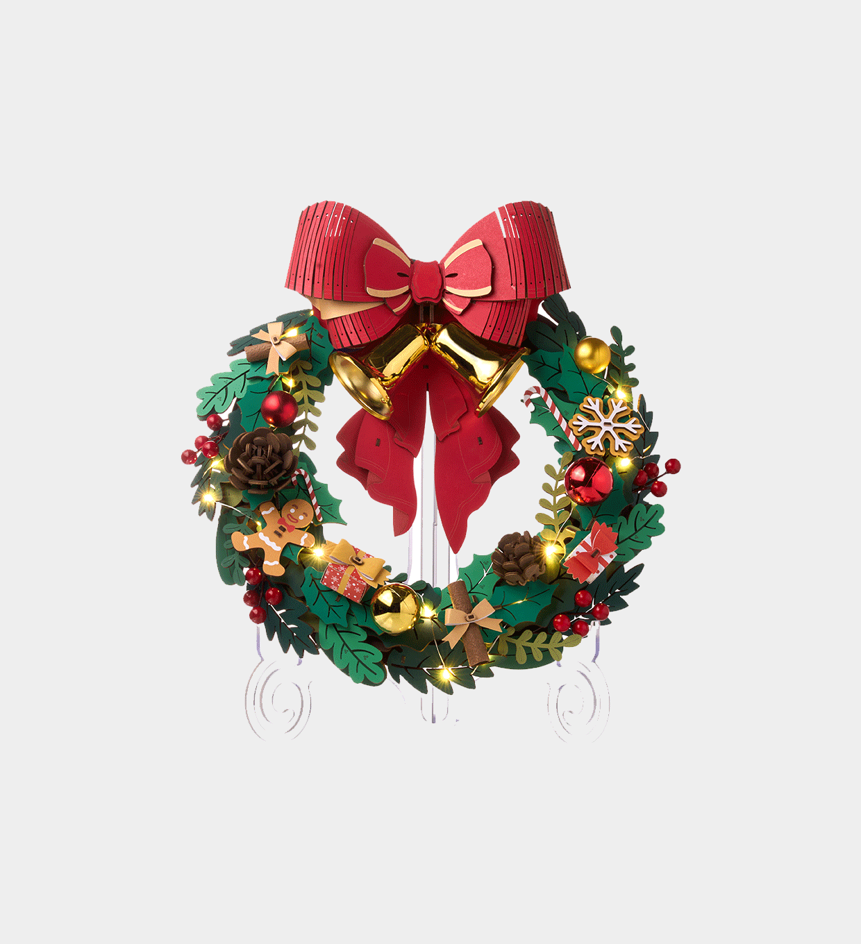 TGL04Z-UK Christmas Wreath Display Showcase TGL04Z