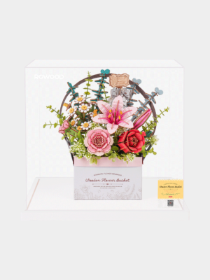 Wooden Flower Basket Display Showcase