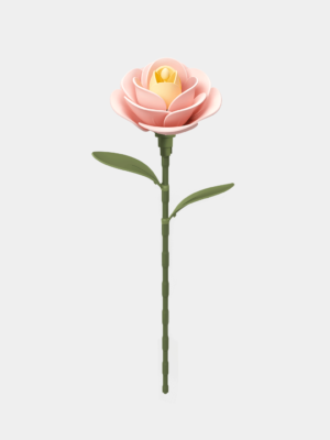 ROKR Light Pink Camellia DIY Bouquet 3D Puzzle AD012