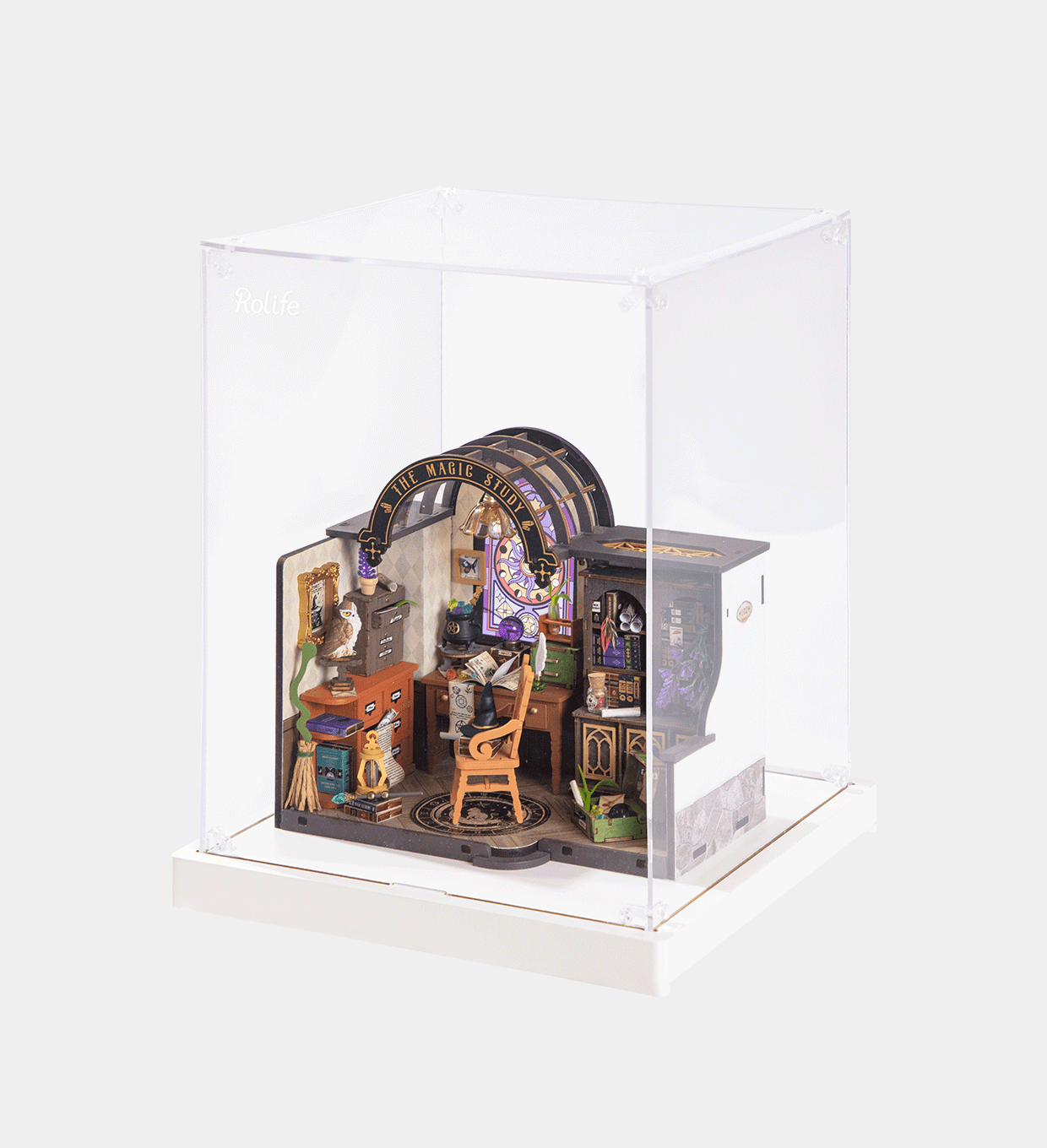 DG166Z-UK DIY Miniature House The Magic Study Display Showcase DG166Z