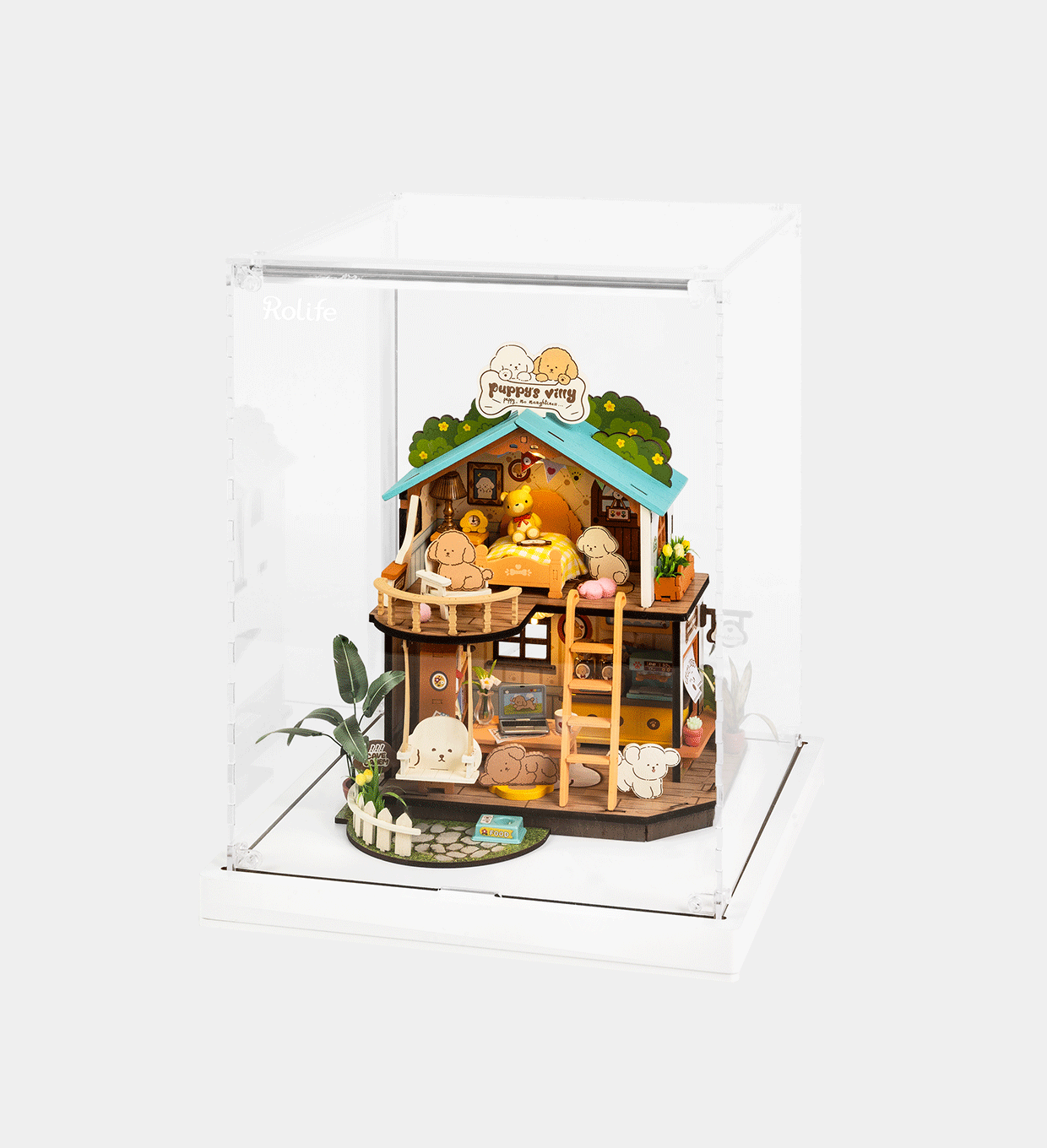 DG169Z-UK Rolife Puppy's Cozy Villa Display Showcase DG169Z