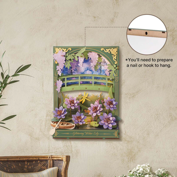 TH001-4 Rowood Glittering Water Lily Wall Art 3D Wooden Puzzle TH001