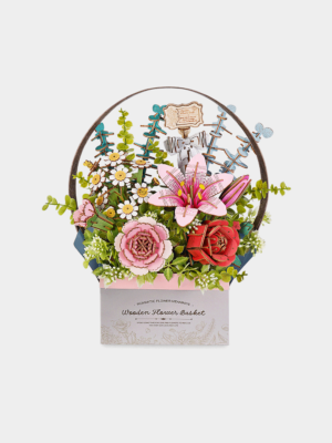 Rowood Wooden Flower Basket DIY 3D Puzzle TW03H