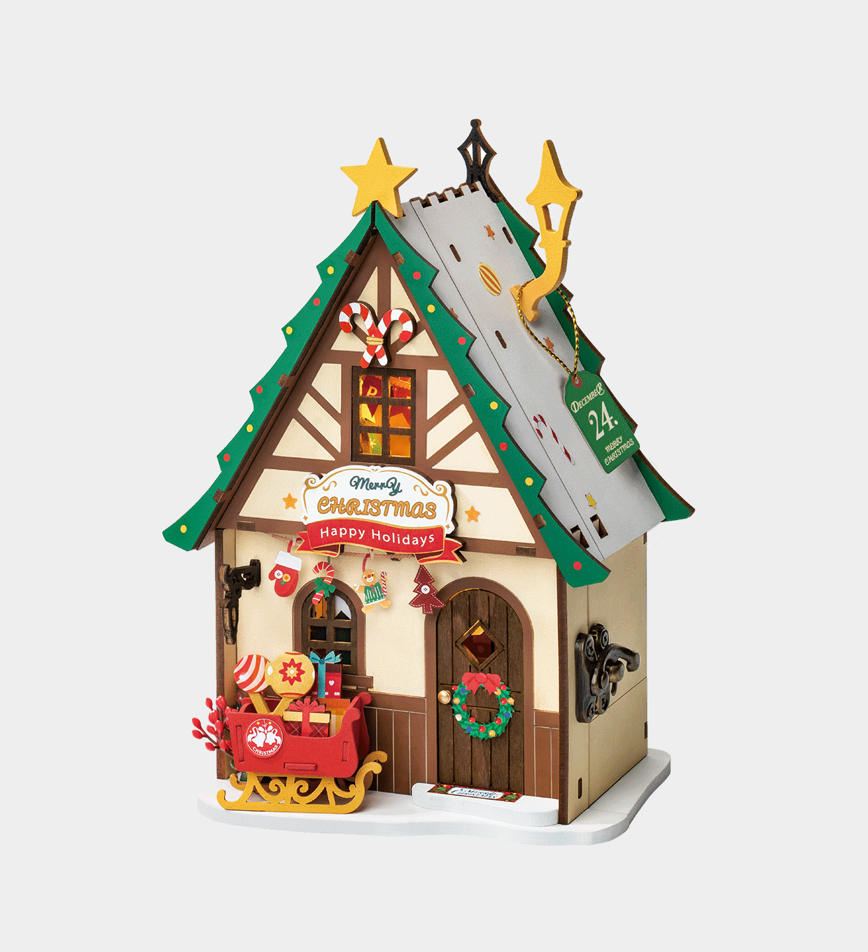 Rolife Twinkling Christmas House DIY Miniature House DS036