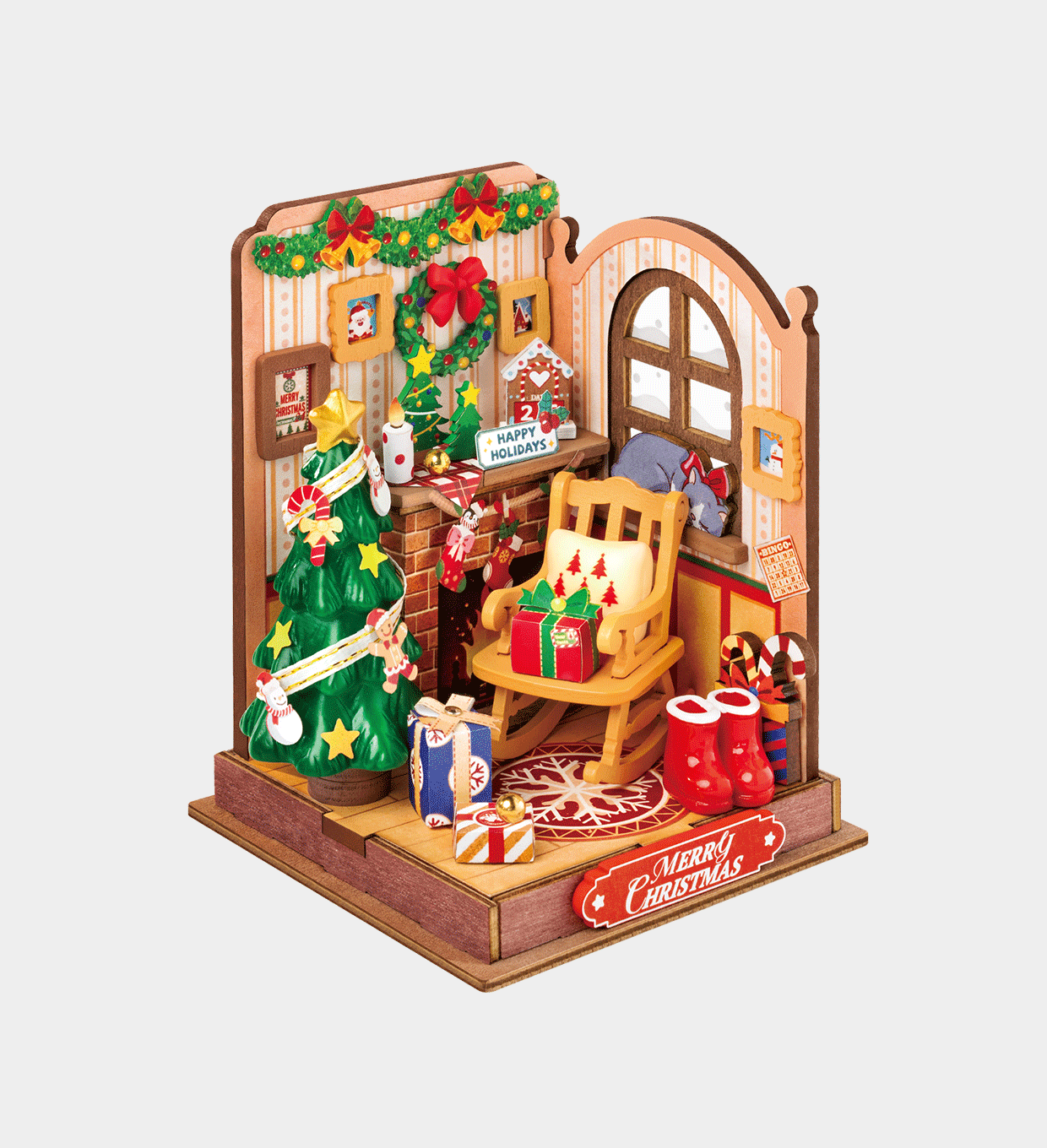 Rolife Christmas Fireplace DIY Miniature House DS041