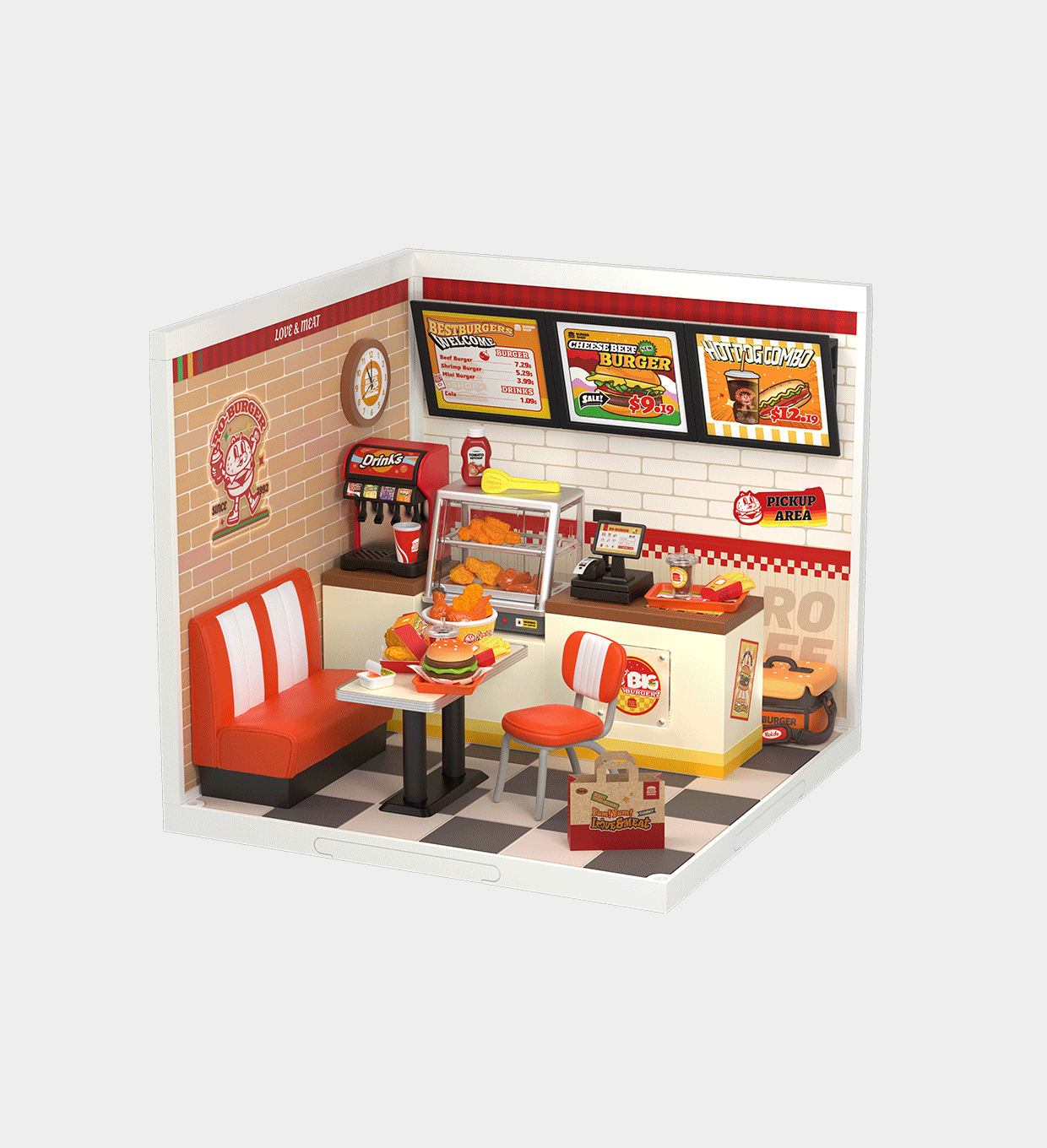 Rolife Yum Yum Burgers DIY Plastic Miniature House DW010