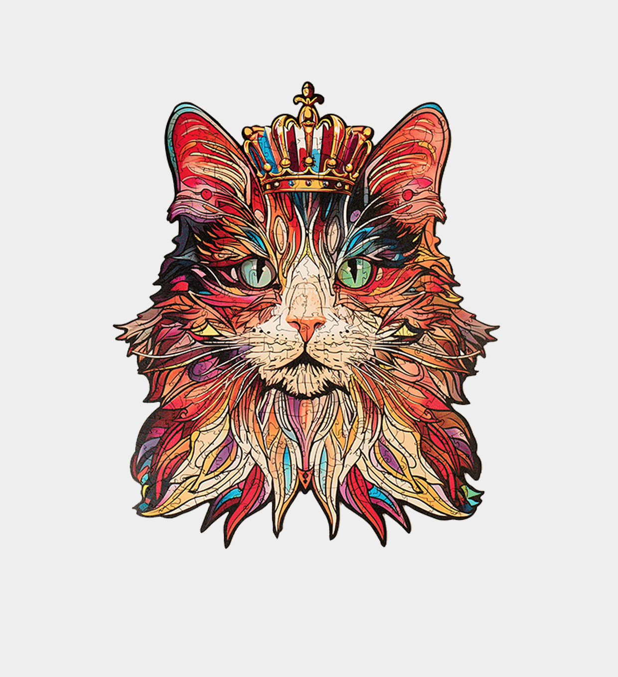 Rowood Cat King Wooden Jigsaw Puzzle