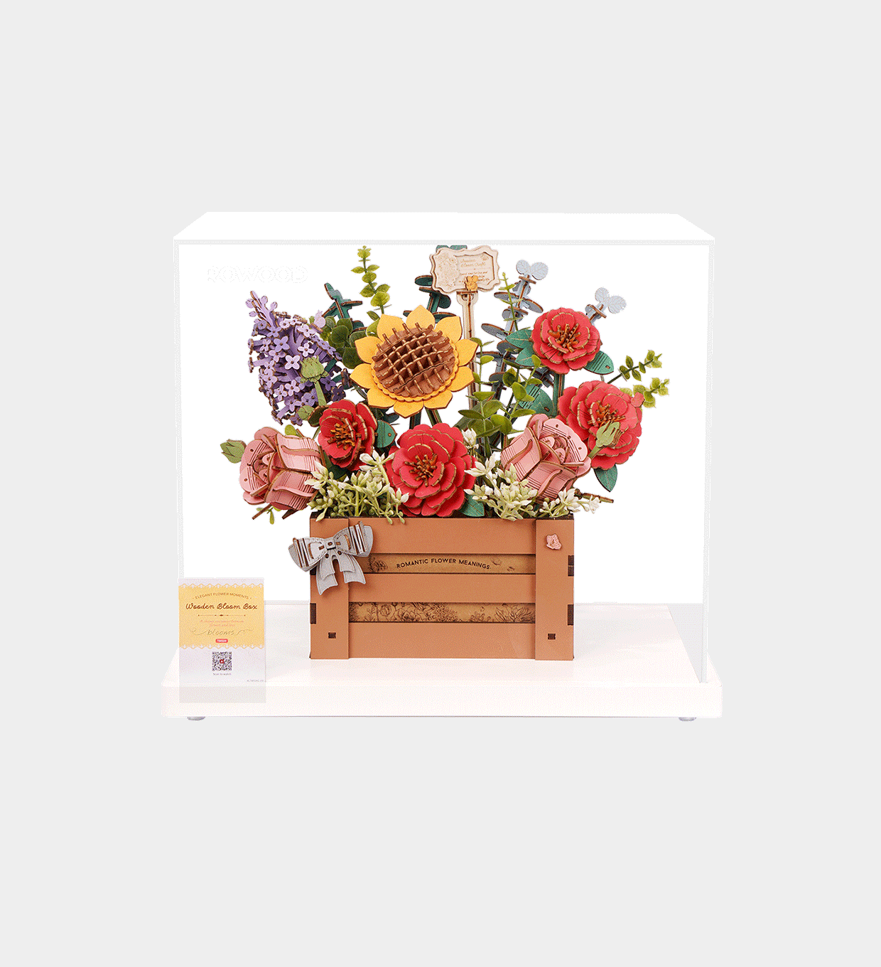 Wooden Bloom Box Display Showcase TW02HZ