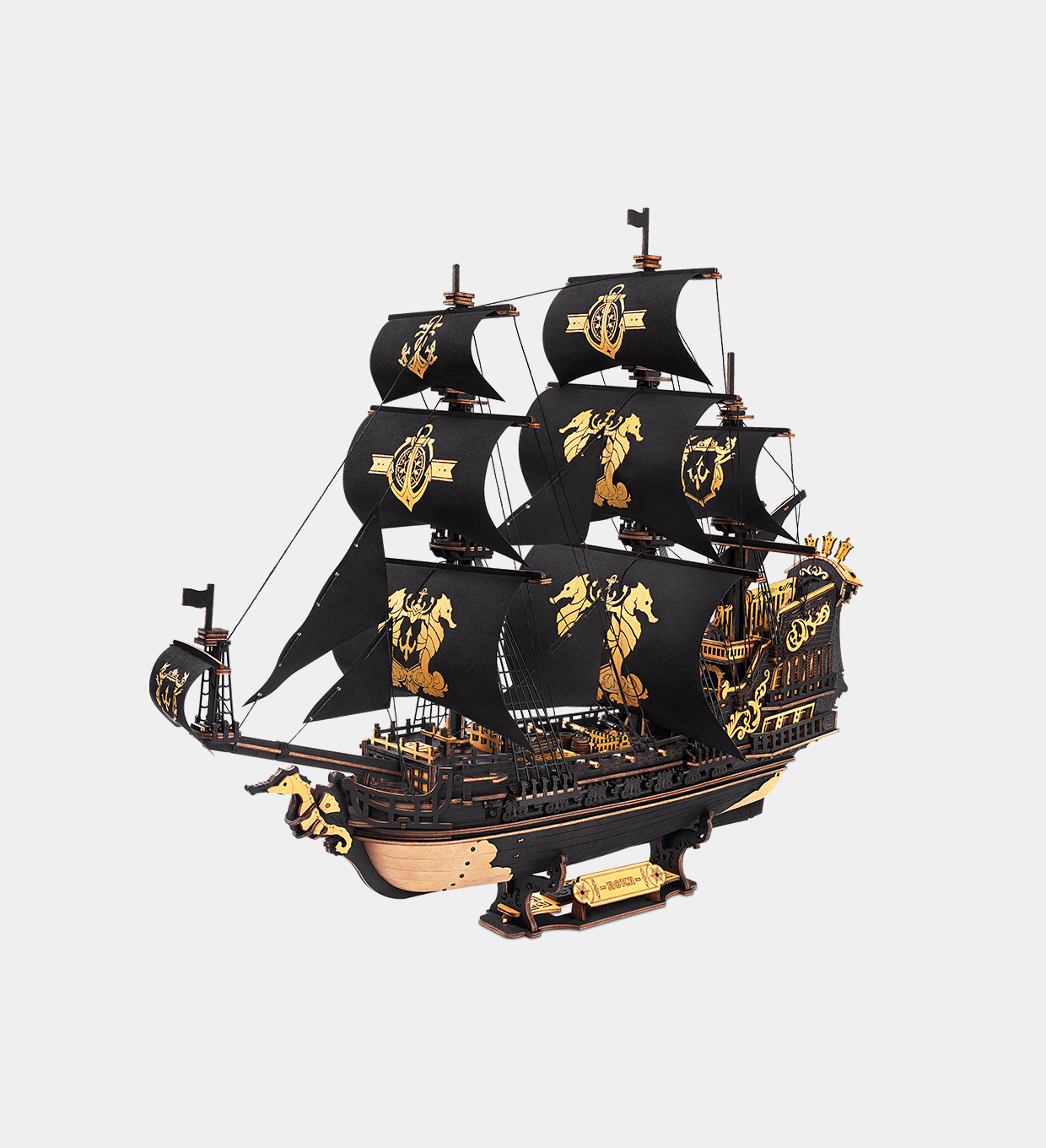 MCB02-UK ROKR The Seahorse Barque 3D Wooden Puzzle MCB02