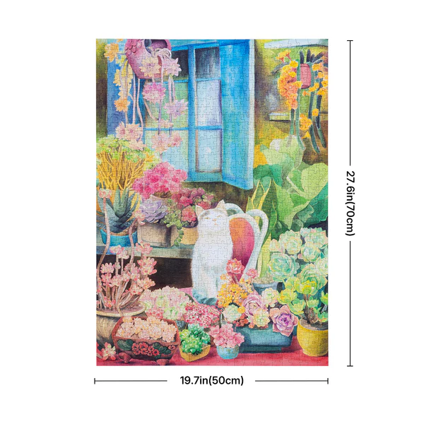 PT012-2 Rolife Cat's Plant Yard 1000 Piece Jigsaw Puzzle PT012