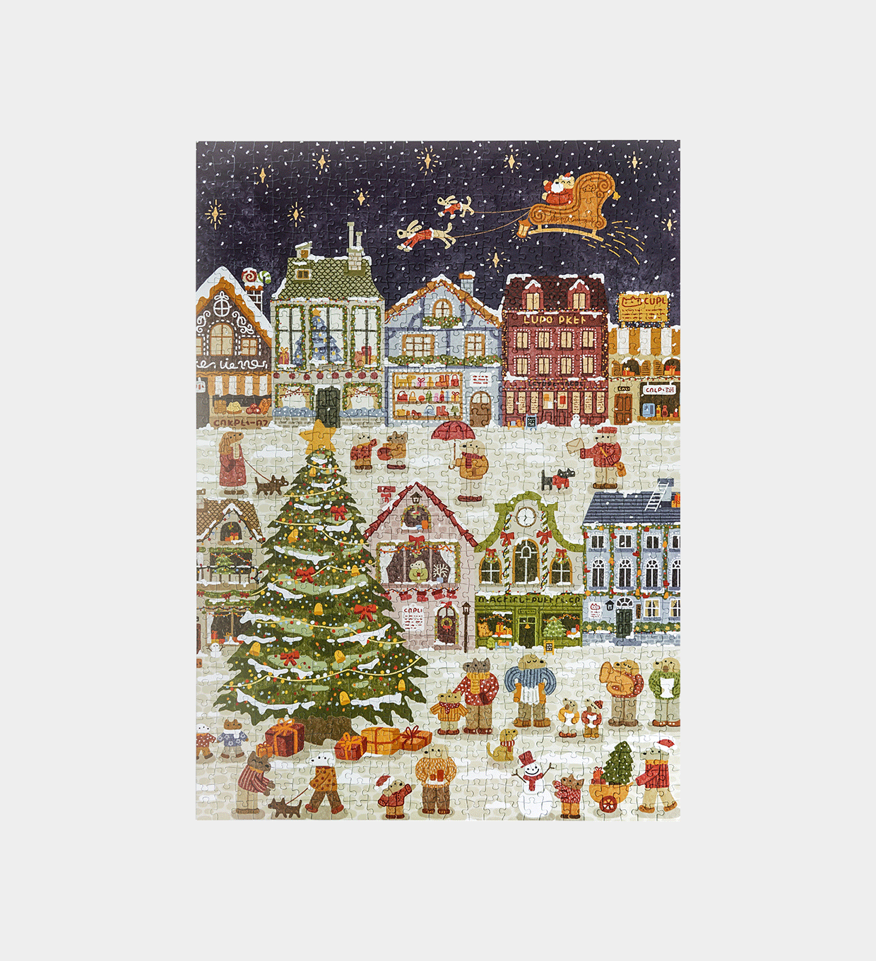 PT015-UK Rolife Puppies' Christmas Eve 1000 Piece Jigsaw Puzzle