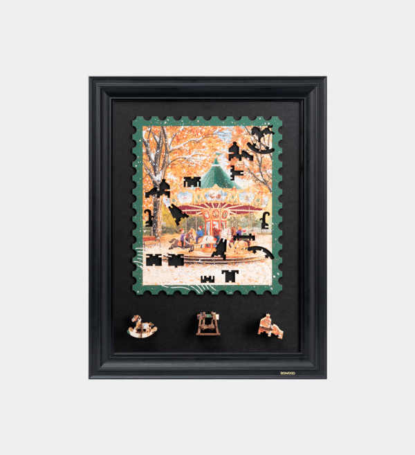 Golden Autumn Carousel Display Showcase TA008Z
