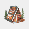 DG181-UK Rolife A-Frame Cabin DIY Miniature House DG181
