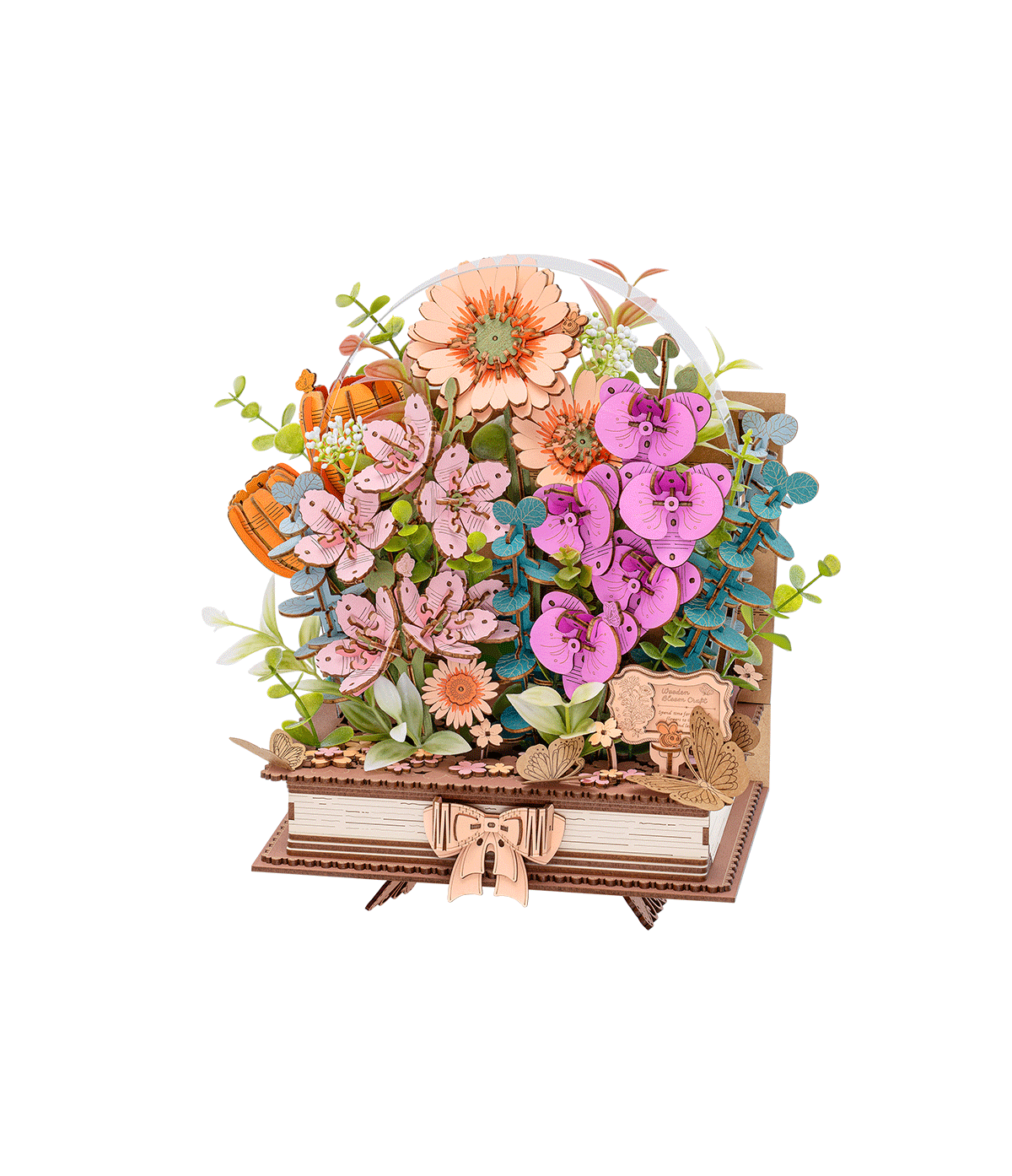 Rowood Wooden Blooming Book DIY Flower Bouquet 3D Puzzle