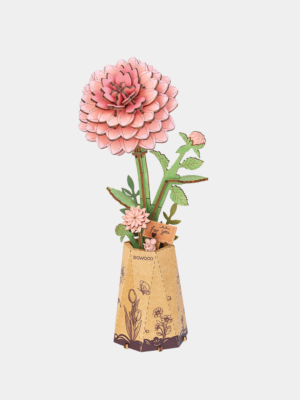Rowood Pink Dahlia DIY 3D Wooden Puzzle Flower TW131