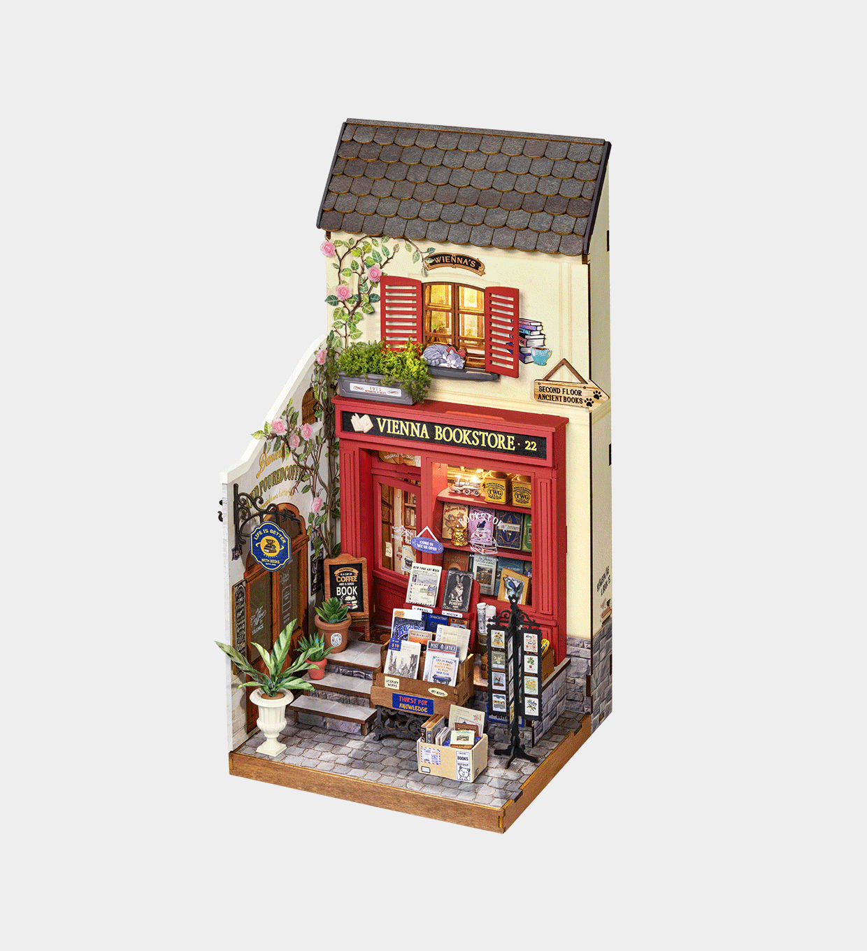 Rolife Vienna Bookstore DIY Miniature House DG183