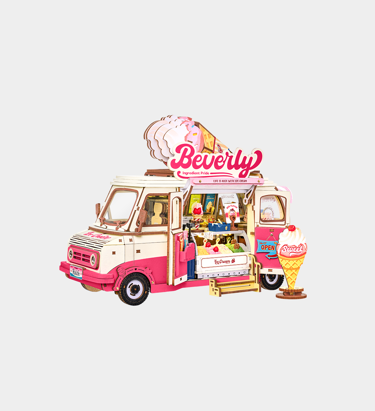 Rolife Beverly's Ice Cream Truck 3D Wooden Puzzle TGS06