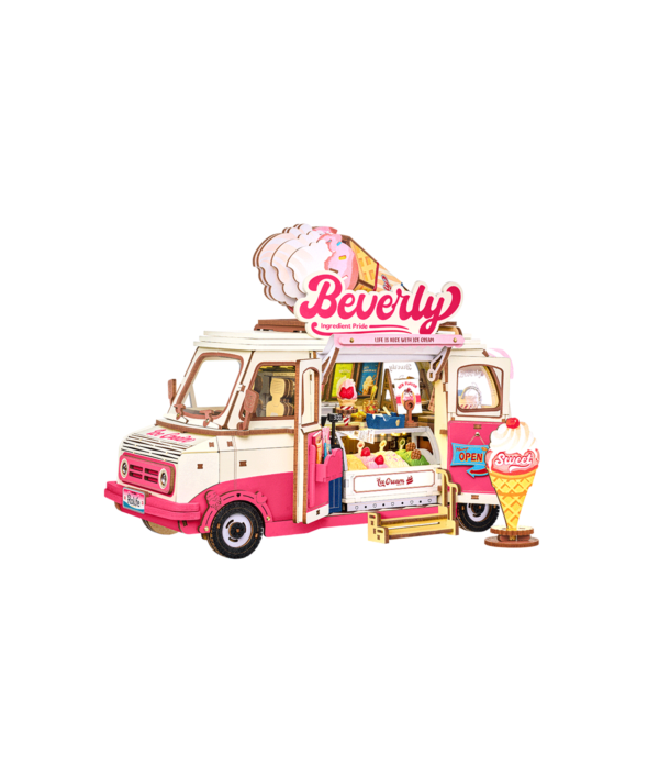 TGS06-main ROLIFE Beverly's Ice Cream Truck Wooden 3D Puzzle TGS06