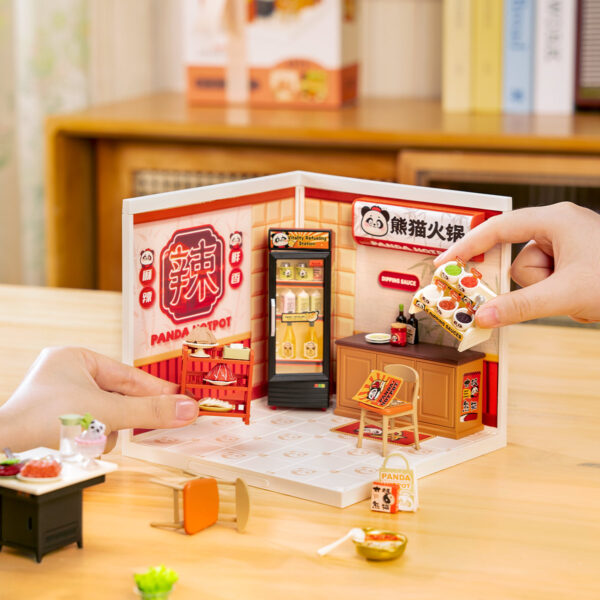 5 Rolife Panda Hot Pot DIY Miniature House DW020