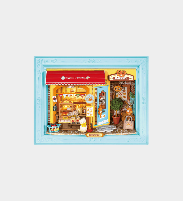 DP001-UK Rolife Fluffy Cat Bakery DIY Miniature House DP001