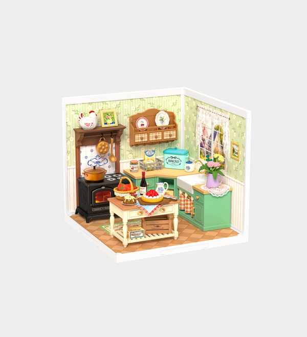 DW024-GREY Rolife Farmhouse Kitchen DIY Miniature House DW024