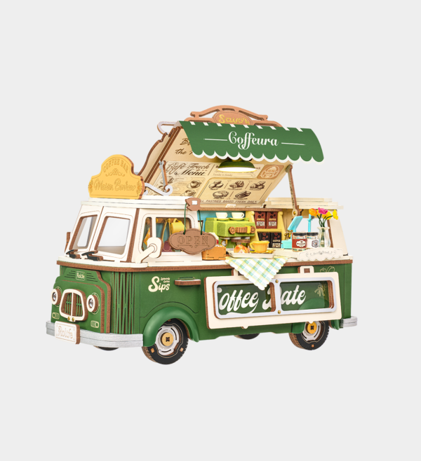 TGS07-GREY Rolife Leo's Coffee Truck 3D Wooden Puzzle TGS07