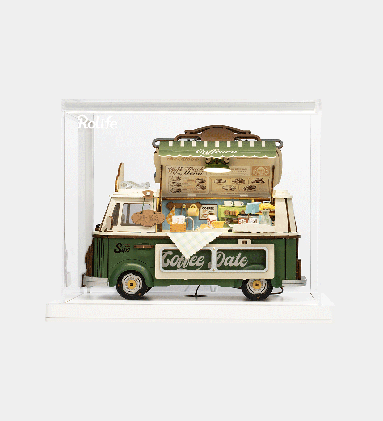 TGS07Z-UK Rolife Leo's Coffee Truck Display Showcase TGS07Z