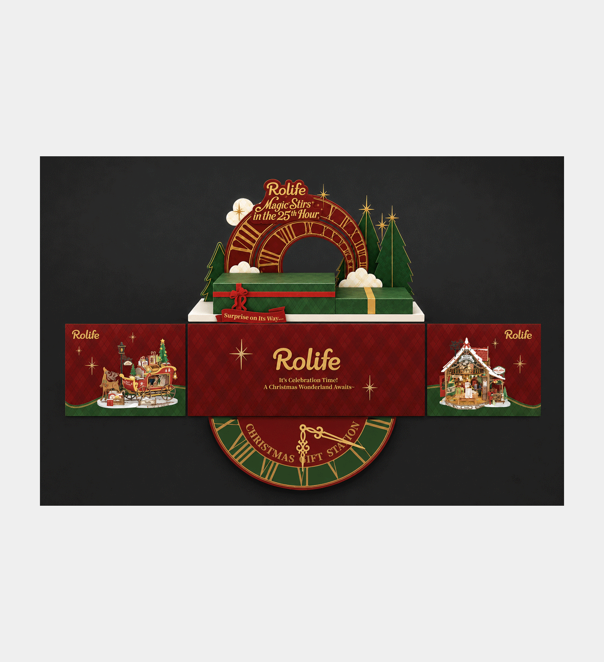 Christmas Tall Cabinet Display Materials