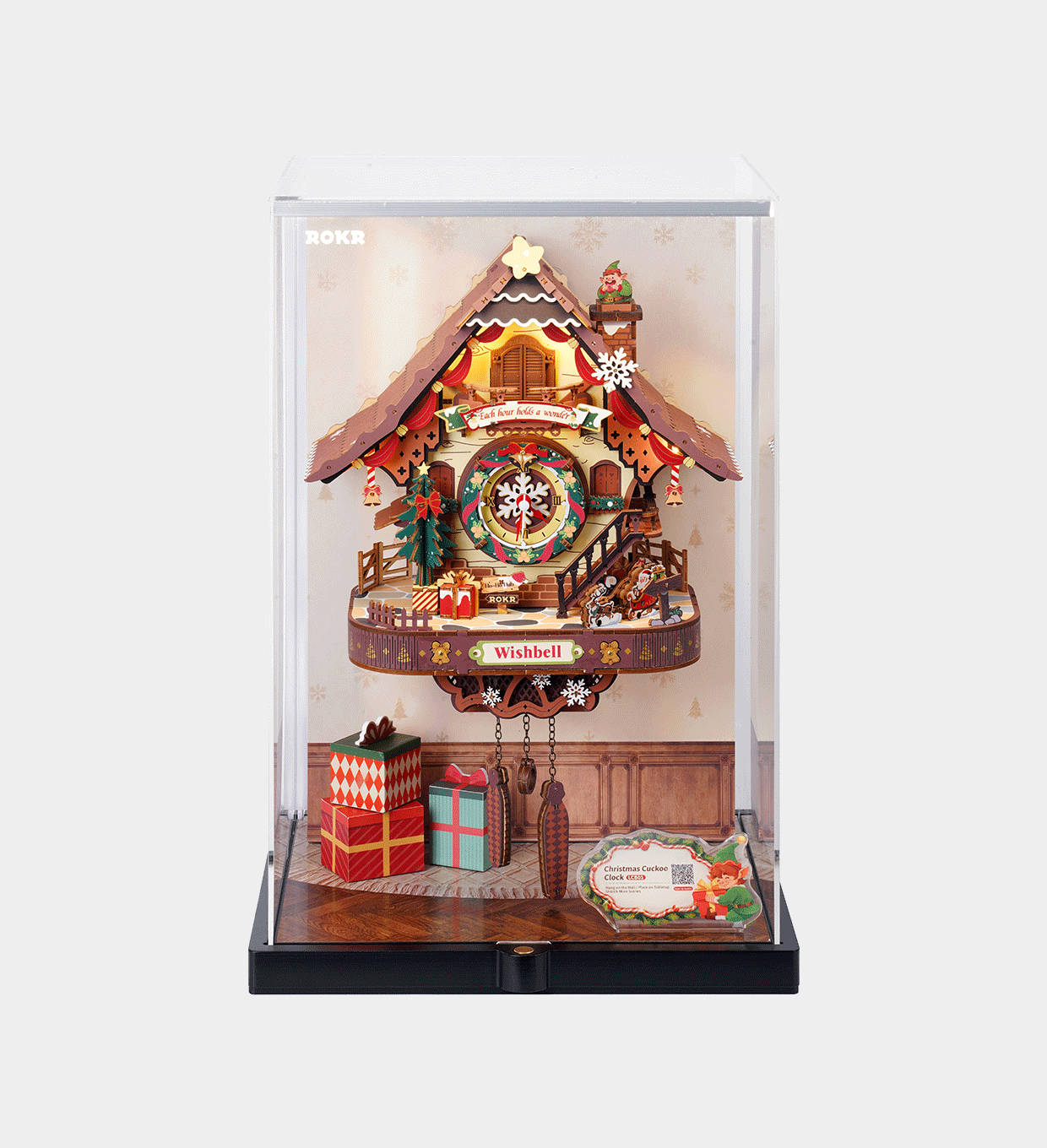 LCB01Z-UK Christmas Cuckoo Clock Display Showcase LCB01Z