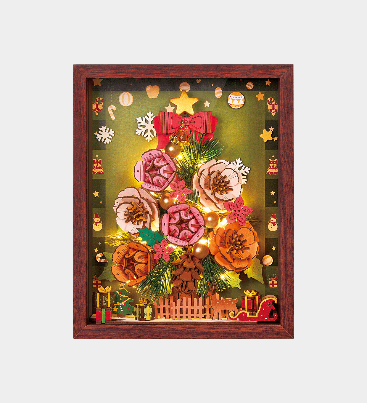 TW05H-UK Rowood Everglow Christmas Tree DIY Wooden Flower Bouquet TW05H