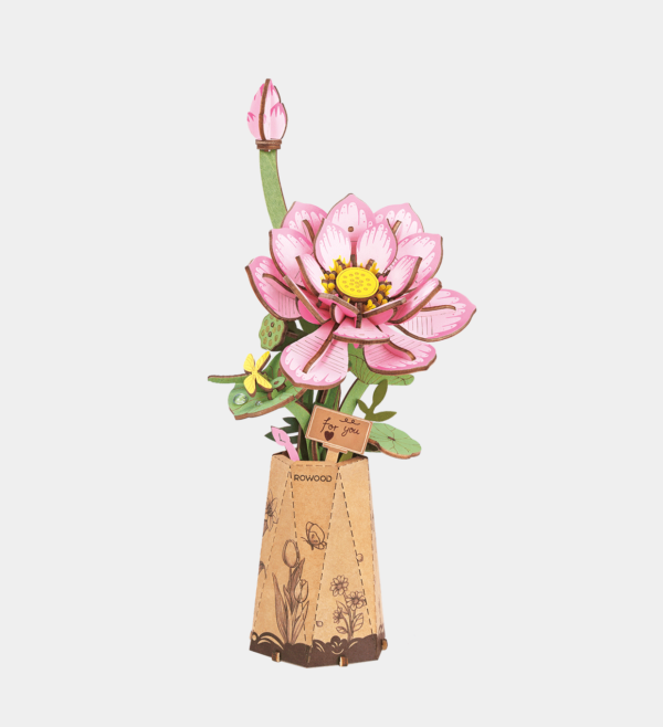 TW151-UK Rowood Lotus DIY Wooden Flower Puzzle TW151